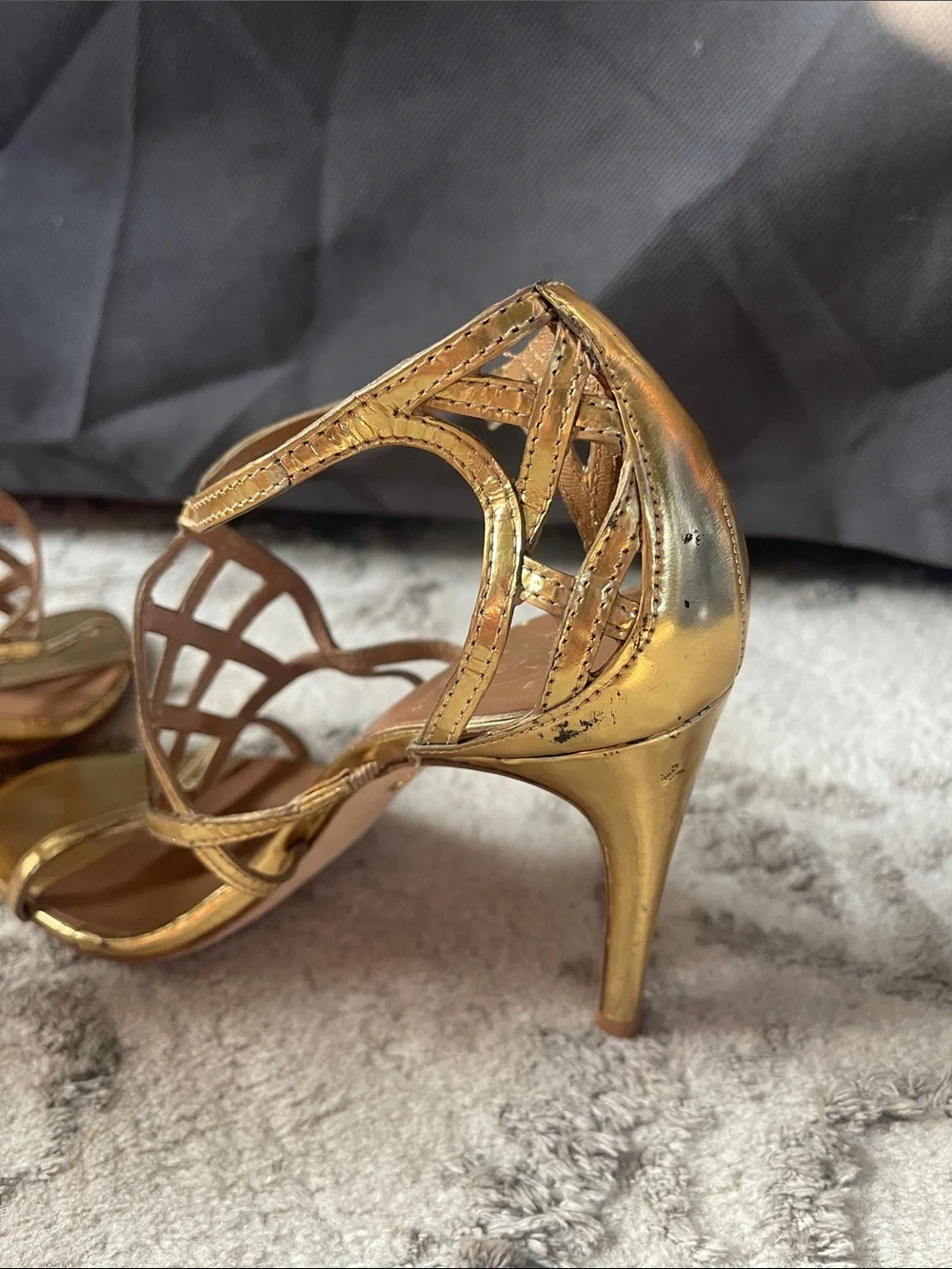 Tory Burch Gold Strappy High-Heel Sandals size 7 women